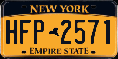 NY license plate HFP2571