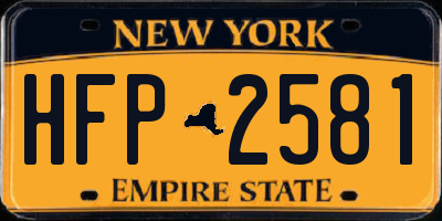 NY license plate HFP2581