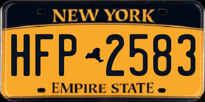 NY license plate HFP2583