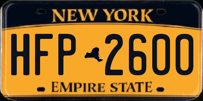 NY license plate HFP2600