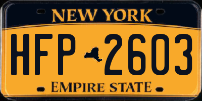 NY license plate HFP2603