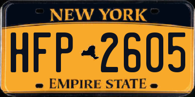 NY license plate HFP2605