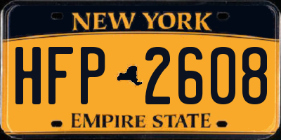 NY license plate HFP2608