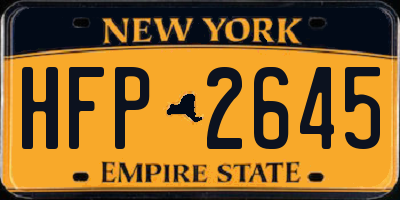 NY license plate HFP2645