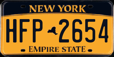 NY license plate HFP2654