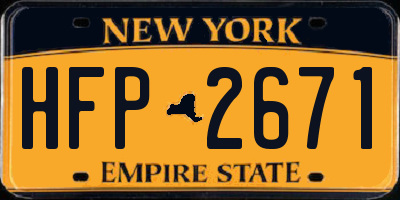 NY license plate HFP2671