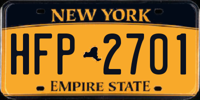 NY license plate HFP2701