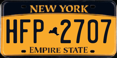 NY license plate HFP2707