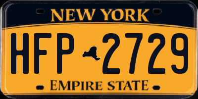 NY license plate HFP2729