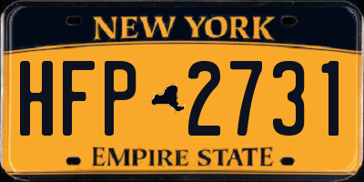 NY license plate HFP2731
