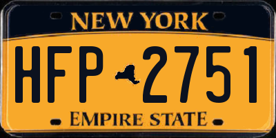 NY license plate HFP2751