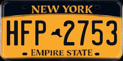 NY license plate HFP2753