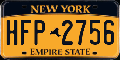 NY license plate HFP2756