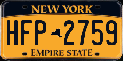 NY license plate HFP2759