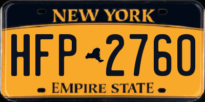 NY license plate HFP2760