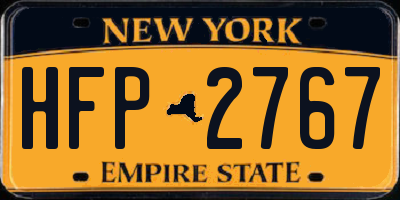 NY license plate HFP2767