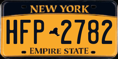 NY license plate HFP2782