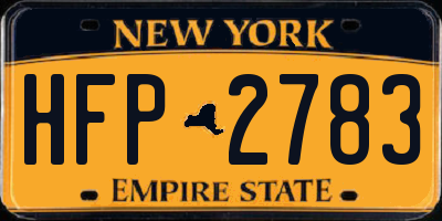 NY license plate HFP2783