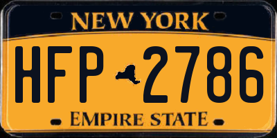 NY license plate HFP2786