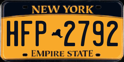 NY license plate HFP2792
