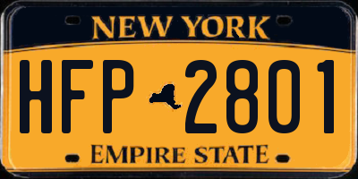 NY license plate HFP2801