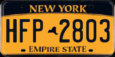 NY license plate HFP2803