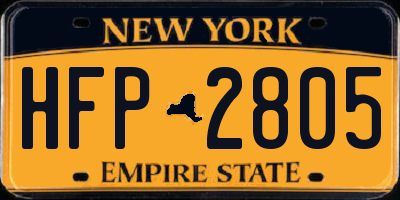 NY license plate HFP2805