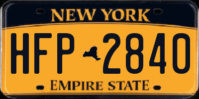 NY license plate HFP2840