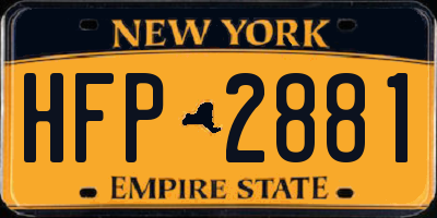 NY license plate HFP2881