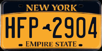 NY license plate HFP2904