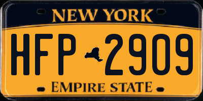 NY license plate HFP2909