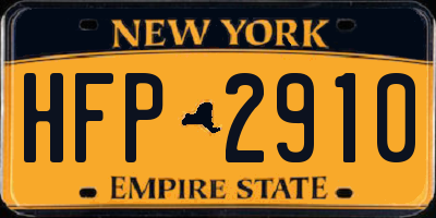 NY license plate HFP2910