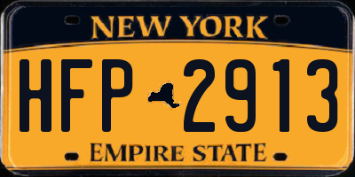 NY license plate HFP2913