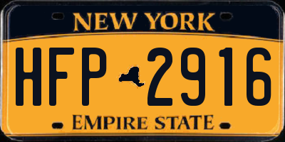 NY license plate HFP2916