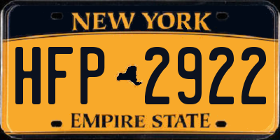 NY license plate HFP2922