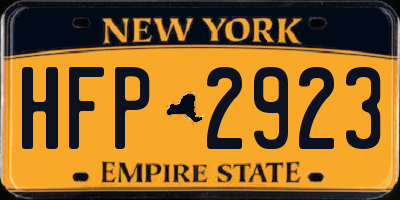 NY license plate HFP2923