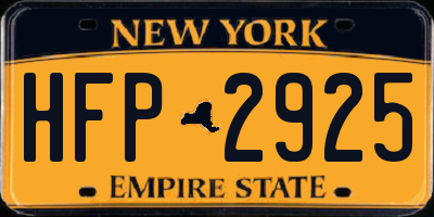 NY license plate HFP2925