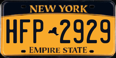 NY license plate HFP2929