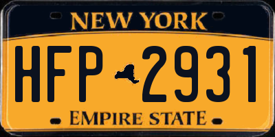 NY license plate HFP2931