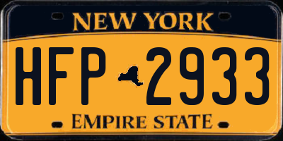 NY license plate HFP2933