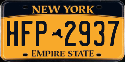NY license plate HFP2937