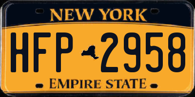 NY license plate HFP2958