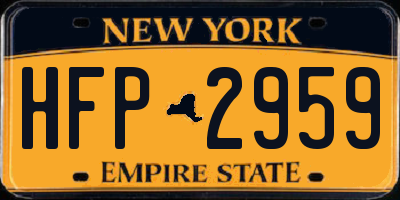 NY license plate HFP2959