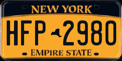 NY license plate HFP2980
