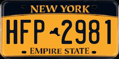 NY license plate HFP2981