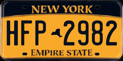 NY license plate HFP2982