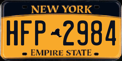 NY license plate HFP2984
