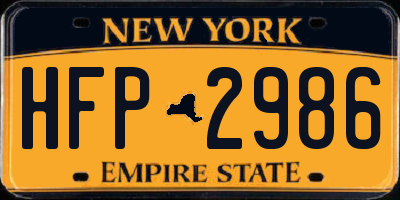 NY license plate HFP2986