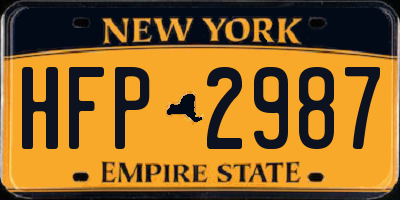 NY license plate HFP2987