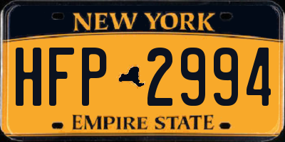NY license plate HFP2994